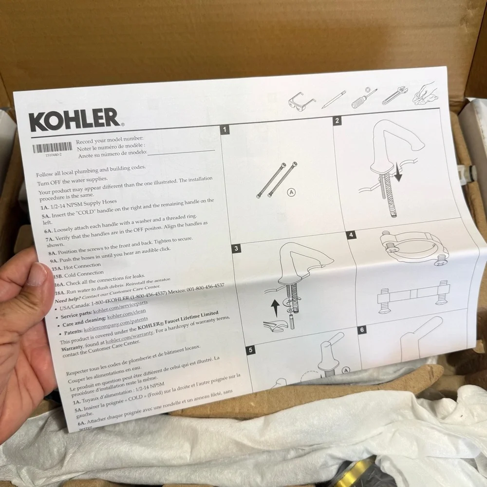 Kohler Paces 8 in. Widespread Double Handle Bathroom Faucet with Cross Handles